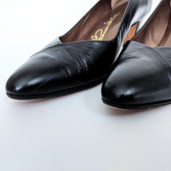 🇨🇦 Vintage Thomas Wallace Black Leather Pumps Made In Canada - Picture 8 of 8